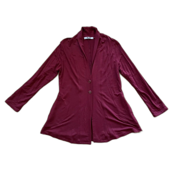 FLAX Red Long Sleeve Soft Comfortable Cardigan Duster  Women's Size Medium - Picture 3 of 9